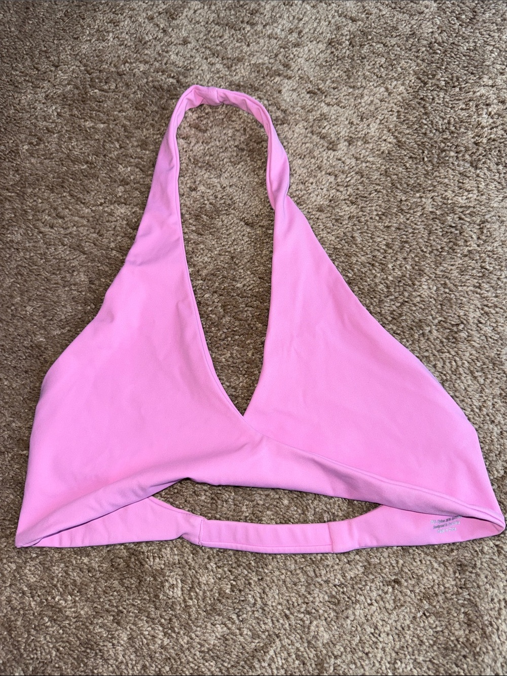 Women’s Pink High-Waist Leggings and Halter Sports Bra Set - Picture 5 of 5